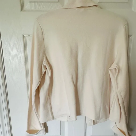 LOFT Off-White Lady Jacket Sweater with Button Detail - Picture 2 of 8